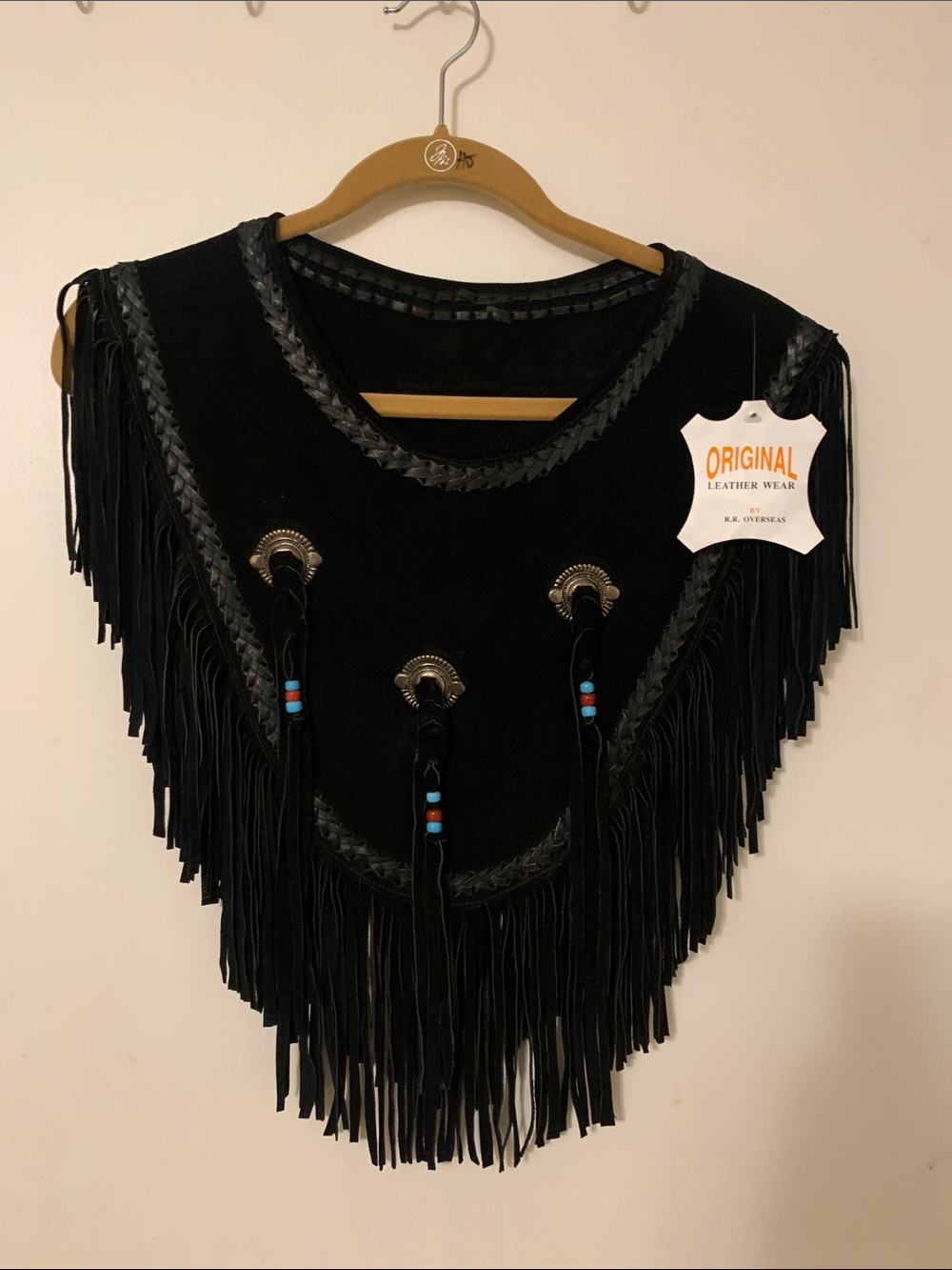 Black Suede Fringe Poncho